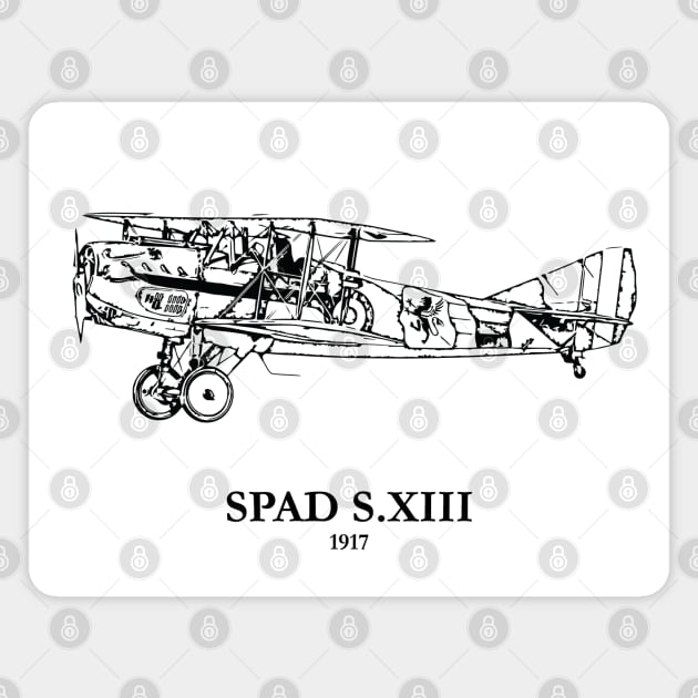 SPAD S.XIII World War I Fighter Plane Magnet by Lakeric